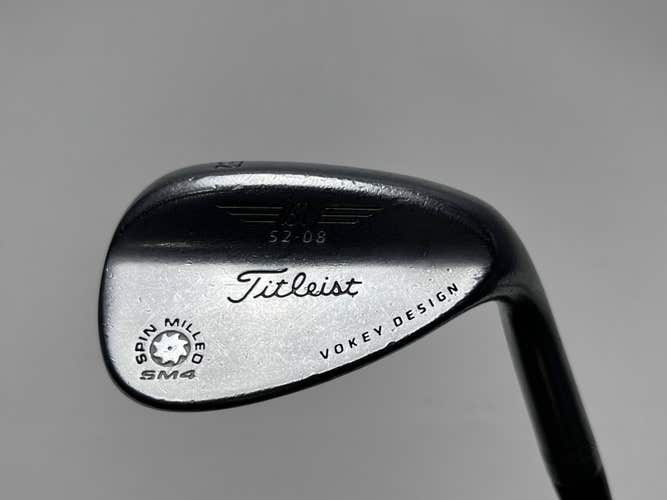 Titleist Vokey Spin Milled SM4 Chrome Wedge 52* 8 Bounce Wedge Steel Mens RH