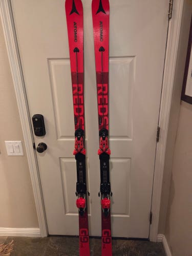 Men's 2021 Atomic 187 cm Racing Race GS Skis With Bindings Max Din 18 (Used)