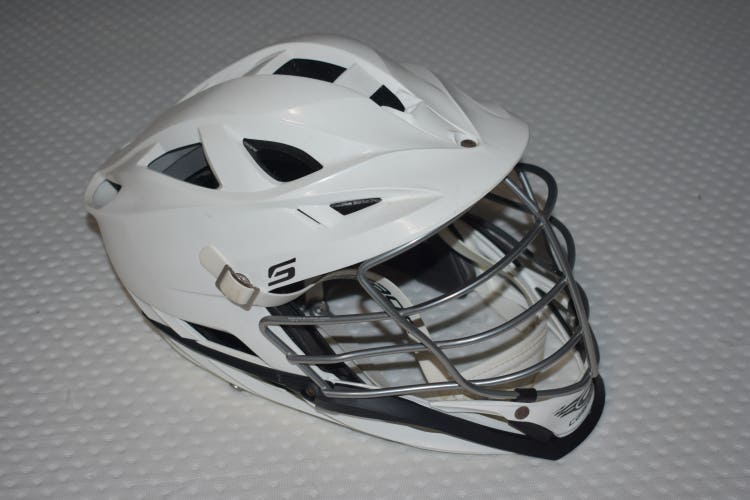 Cascade S Lacrosse Player Helmet w/Adjustable SPR Fit, White/Black