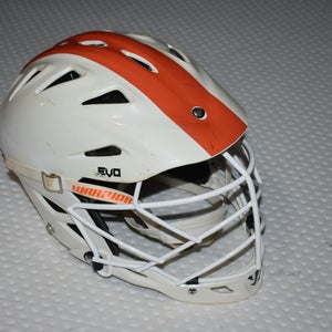 Warrior Evo Lacrosse Player's Helmet w/BOA Fit, White/Orange, L/XL