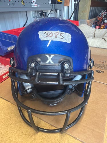USED XENITH X2E+ ADULT FOOTBALL HELMET - LARGE - METALLIC ROYAL BLUE