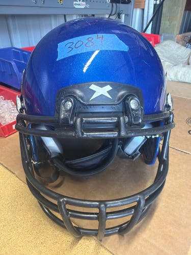 USED XENITH X2E+ ADULT FOOTBALL HELMET - LARGE - METALLIC ROYAL BLUE