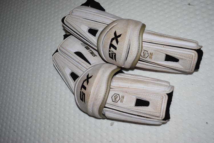 STX Stallion HD Lacrosse Arm Pads, White, L/XL