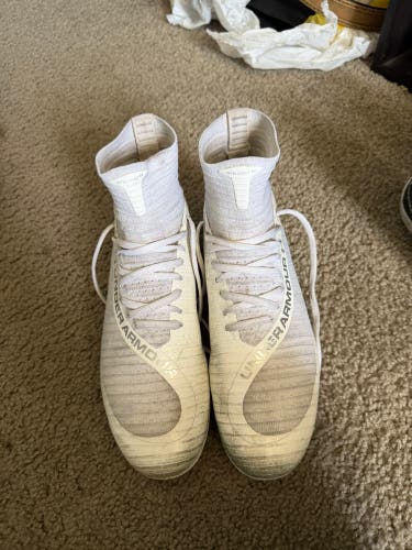 White Men's Size M 8.0 (W 9.0) Adult Under Armour Highlight Mid Top (Used)