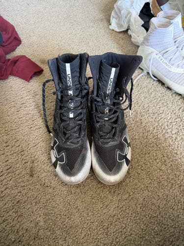 Black Men's Size M 9.0 (W 10.0) Adult Under Armour Cleats (Used)