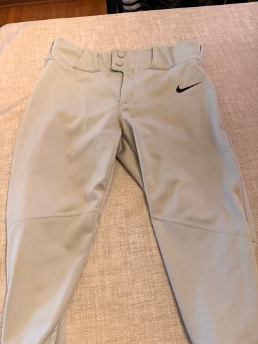 Gray Unisex Large Youth Nike Game Pants (Used)