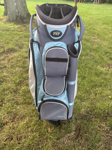 Blue TNT 14-way golf cart bag