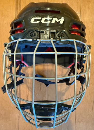 CCM Tacks 70 Junior Hockey Helmet Combo w/ Cage - Black (Used)