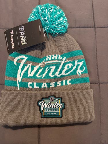 2023 NHL Winter Classic Boston Cuffed Knit Beanie Hat with Pom