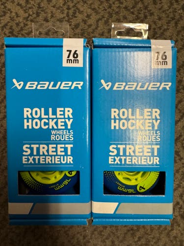2-Pack (8 Wheels) Bauer Wheels (New) 76 MM Street Wheels
