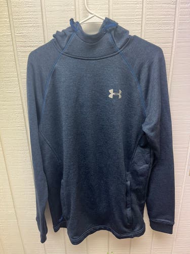 Under Armour Men’s Medium Hoodie Navy Blue Sweatshirt Coldgear Activewear Sporty