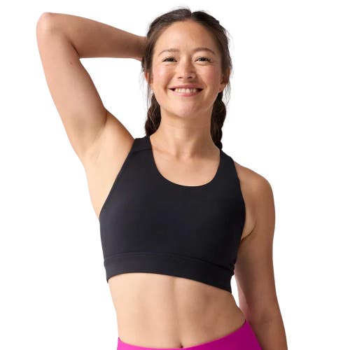 Brooks Luxe Pocket Sports Bra Womens Large Black Stretch Gym Workouts GBO3209
