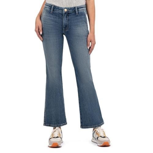 KUT from the Kloth Kelsey Jeans Women's 6 Blue Denim Flared Leg Ankle GBO3394