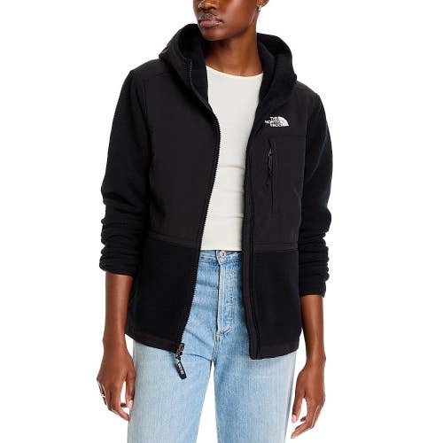 The North Face Retro Denali Hoodie Womens XL Black Fleece Logo Full Zip GBO3168