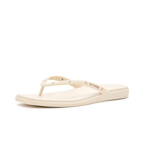 Crocs Miami Flip Flop Women's Us 11 Almond Tint Studded Thong Sandals GBO3375