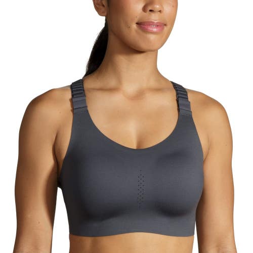 Brooks Racerback 2.0 Sports Bra Women's 32D Dark Gray Padded Performance GBO2984