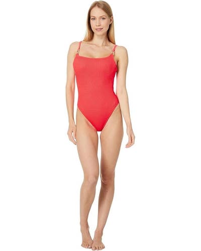 Lilly Pulitzer Alizee Swimsuit Women's 4 Mizner Red Ribbed One-Piece GBO3036