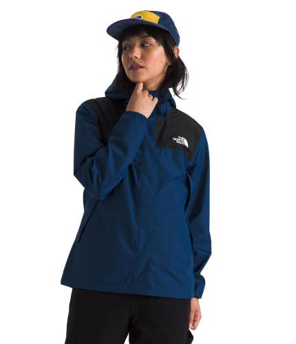 The North Face Antora Rain Jacket Women XS Estate Blue Waterproof Hooded GBO2993