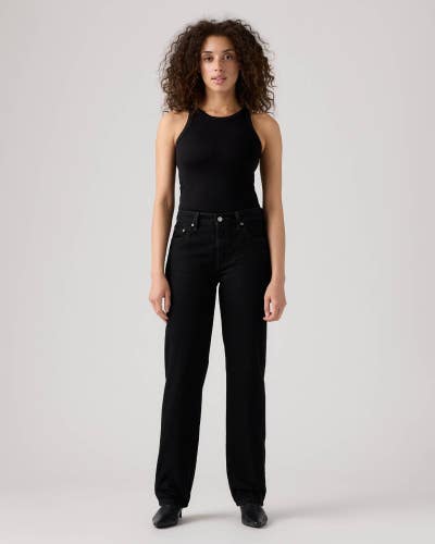 Levi's 501 '90s Jeans Women's 26X30 Black Cotton Denim Straight Leg GBO3387