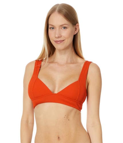 L*Space Hailey Bikini Top Women's Large Pimento Thick Strap Swimwear GBO3006