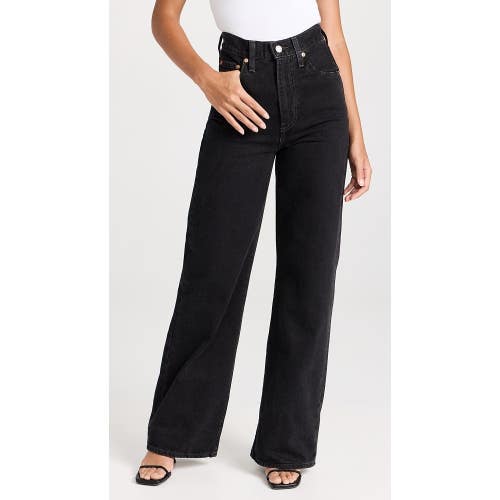 Levi's Ribcage Jeans Womens 30x32 Black Denim Cotton 5-Pockets Wide Leg GBO3294