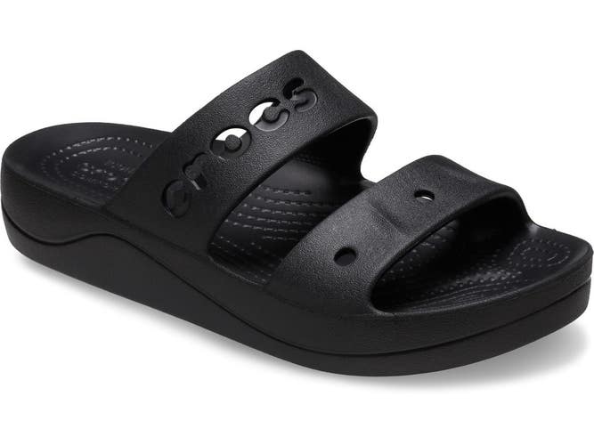 Crocs Via 210121-001 Sandals Women's US 7 M Black Slip On Platform Slide GBO2971