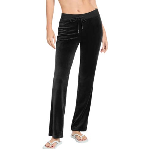 Juicy Couture OG Big Bling Velour Track Pants Womens Small Black Stretch GBO3203