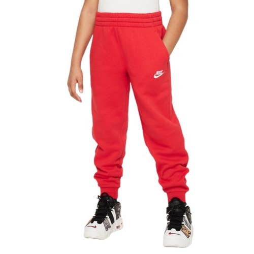Nike Club Fleece Jogger Pants Boys XL Red Cotton Tapered Leg Sportswear GBO3214