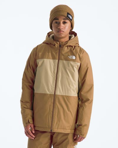 The North Face Freedom Jacket Boys XL Khaki Insulated Hooded Full Zip GBO2985