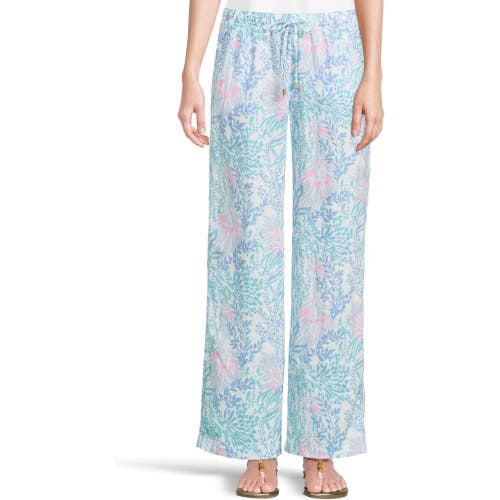 Lilly Pulitzer Brawley Palazzo Pants Womens S Multi Via Del Mar Wide Leg GBO3278