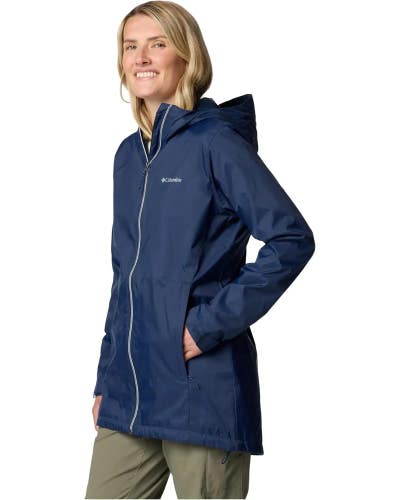 Columbia Switchback II Rain Jacket Womens Large Navy Waterproof Full Zip GBO2963
