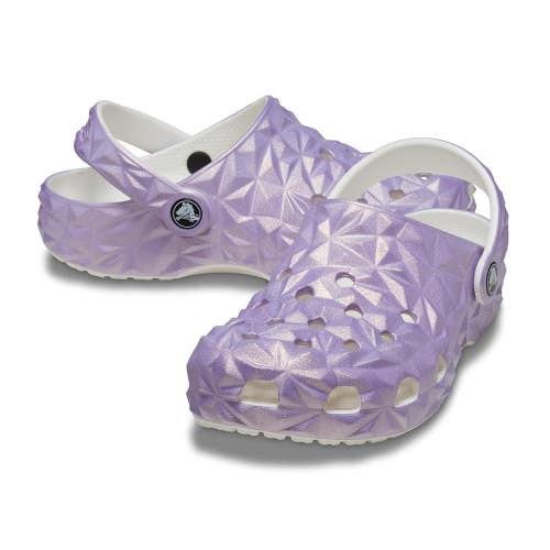 Crocs Classic Geometric Clog Unisex Kids 12 Iridescent White Sandals GBO3149