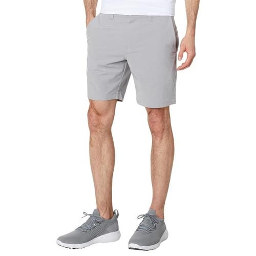 TravisMathew Tech Chino Shorts Men's 33 Heather Gray Flat Front 8" Golf GBO2934