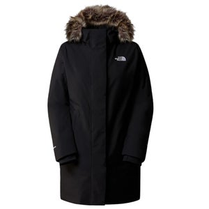 The North Face Arctic Parka Coat Womens Small Black Hooded Faux Fur Trim GBO3153