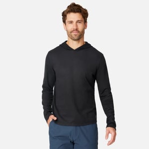 Free Country Sueded Pique Hoodie Mens XL Black Long Sleeve Pullover GBO3356