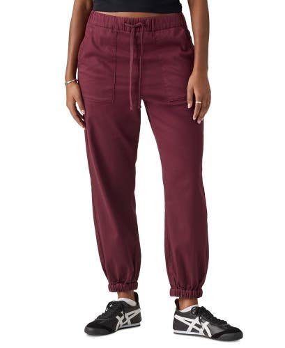 Levi's Essential Joggers Women's M Merlot Drawstring Waist Tapered Leg PALL152