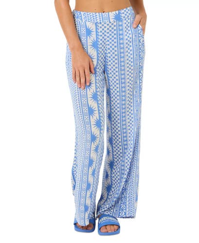 Rip Curl San Carlos Beach Pants Women's Small Blue High-Waisted Trousers PALL89