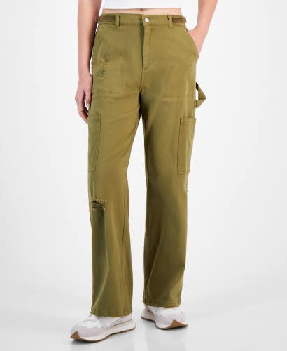 Ultra Flirt Cargo Pants Women's Medium Sphagnum High Rise Straight Leg PALL44