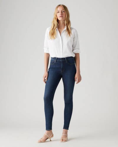 Levi's 721 Skinny Jeans Womens 27x30 Blue Denim Stretch High Rise Zip Fly PALL83