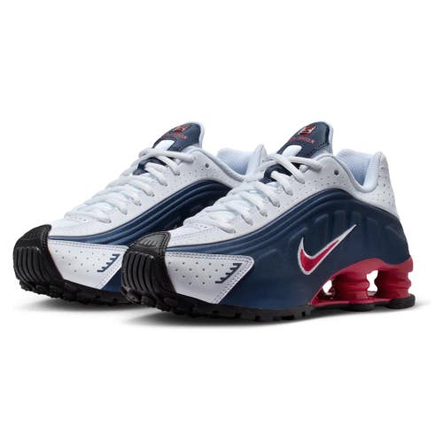 Nike Shox R4 lCW2626-400 Sneakers Kids US 6.5 Navy White Lifestyle Shoes MEW2274