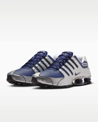 Nike Shox NZ 378341-402 Sneakers Men's US 10 Navy Silver Running Shoes MEW2135
