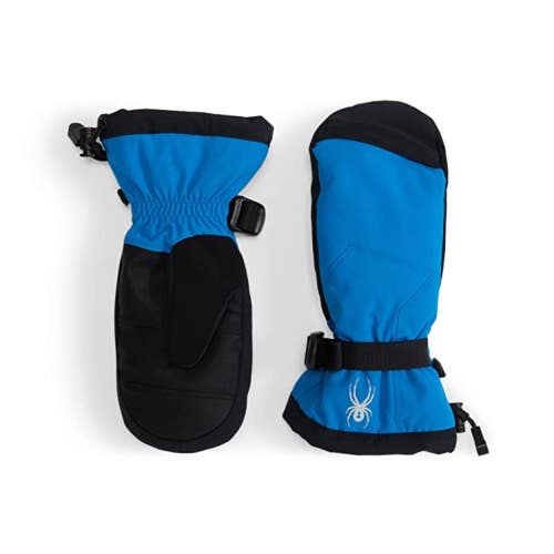 Spyder Finn Mitten Gloves Boys M Blue Adjustable Wrist Strap Insulation JZZ1347