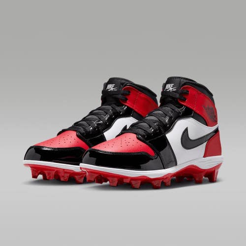 Nile Air Jordan 1 Mid TD FJ6805-601 Men's US 18 Red White Football Cleat MEW2280