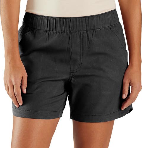 Carhartt Force Shorts Women's 2X Black Ripstop Elastic Waist Relaxed Fit POSH318