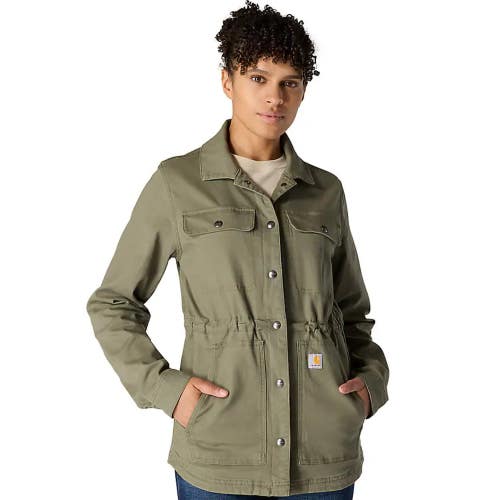 Carhartt TENCEL Fiber Series Jacket Women XS Dusty Olive Canvas Workwear POSH311