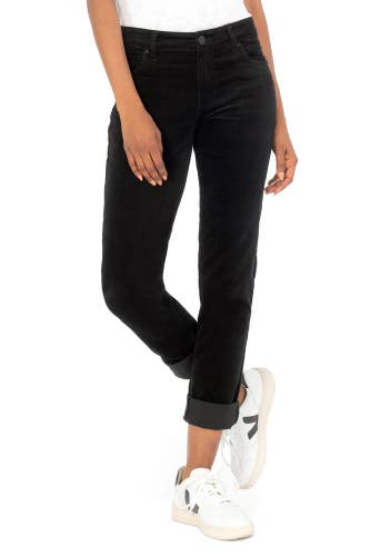 KUT from the Kloth Catherine Boyfriend Pants Women's 12 Black Corduroy GBO3014