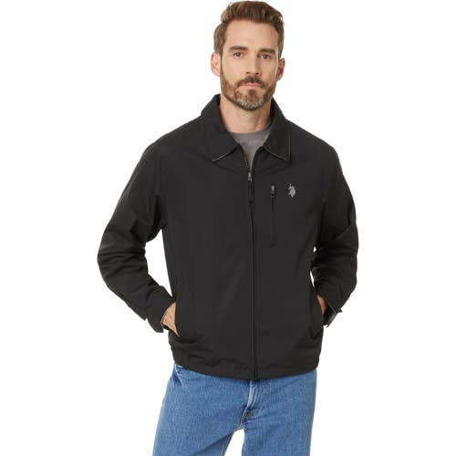 U.S. Polo Assn. Micro Golf Jacket Mens 2XL Black Full Zip Long Sleeve GBO3276