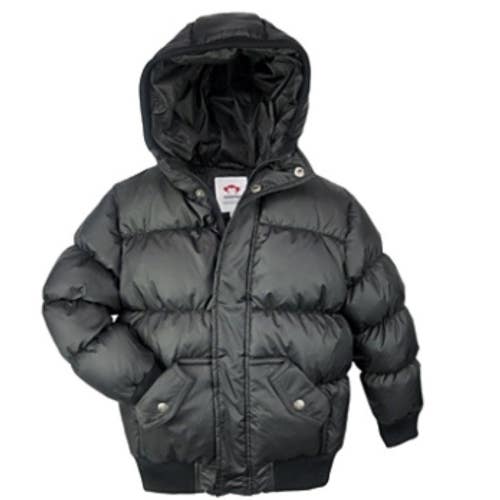 Appaman Puffer Coat Boys 7 Black Hooded Down Insulated Thermal Winter GBO3176