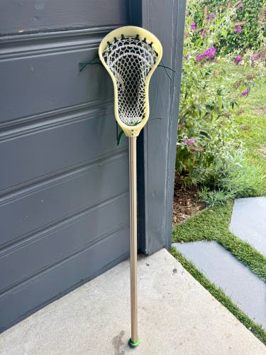 Lightly Used Stringking Mark 2F strung with 4F mesh on a Stringking Metal Pro 3 135g LE Shaft