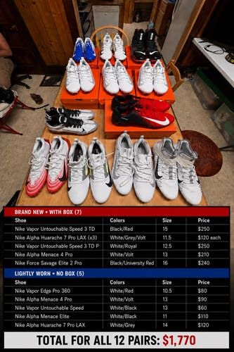 Men's Size M (10.5-15) Adult Nike Cleats (New/Like New)